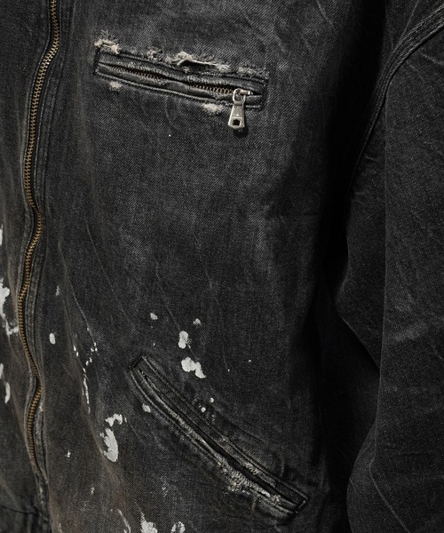 MAISON SPECIAL（メゾンスペシャル）の「《UNISEX》【Vintage Style Denim Fabric】Prime-Over ZIP Denim Jacket/【ヴィンテージスタイルデニム】プライムオーバージップジャケット【MAISON SPECIAL/メゾンスペシャル】■セットアップ対応■（デニムジャケット・メンズ・ブラック/ホワイト/ブルー・2/1/0）」の20枚目の写真