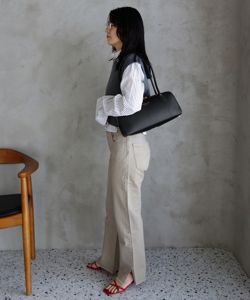 SLOBE IENA(スローブイエナ)の「ANTONELLO MASI SLOBE別注 ロングハンドルボストン GABRIELLA(ボストンバッグ・レディース・ブラック/キャメル・FREE)」の6枚目の写真