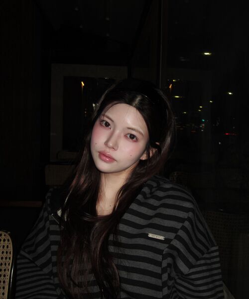 HAVISM(ヘビズム)の「MULTI STRIPE ZIP UP HOOD(BLACK)(パーカー・レディース・その他・ONE SIZE)」の8枚目の写真