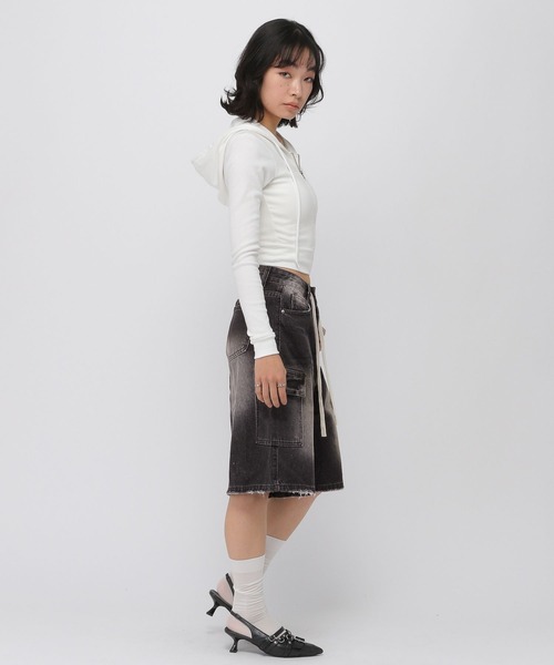 3.3 Field Trip (3.3フィールドトリップ)の「3.3 Field Trip/カーゴデニムハーフパンツ(デニムパンツ・レディース・ブラック/ライトブルー/ネイビー・SMALL/MEDIUM)」の10枚目の写真