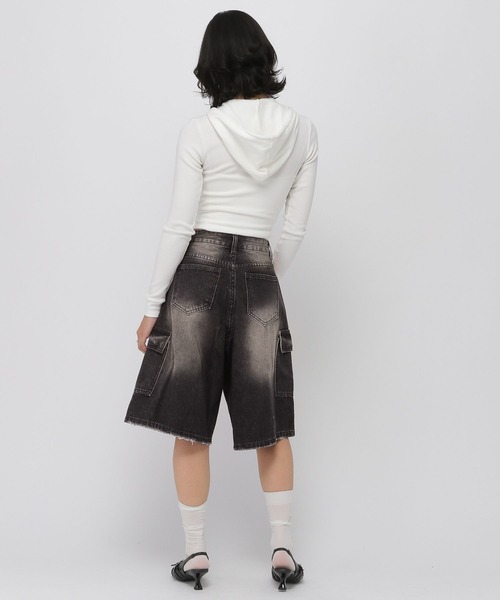 3.3 Field Trip (3.3フィールドトリップ)の「3.3 Field Trip/カーゴデニムハーフパンツ(デニムパンツ・レディース・ブラック/ライトブルー/ネイビー・SMALL/MEDIUM)」の11枚目の写真