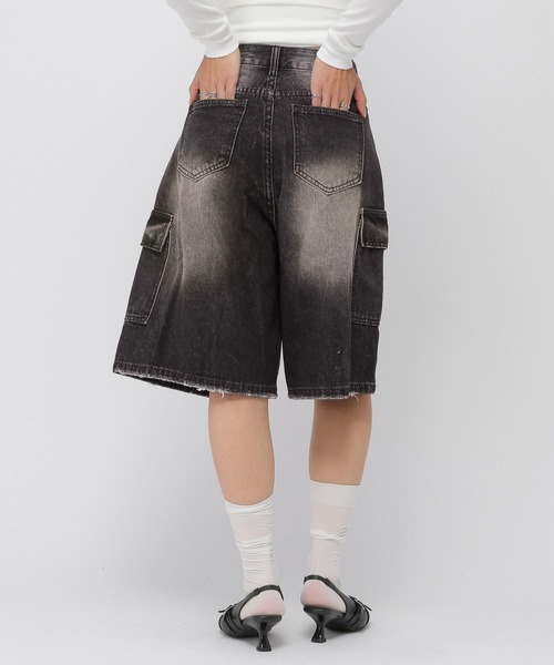 3.3 Field Trip (3.3フィールドトリップ)の「3.3 Field Trip/カーゴデニムハーフパンツ(デニムパンツ・レディース・ブラック/ライトブルー/ネイビー・SMALL/MEDIUM)」の14枚目の写真