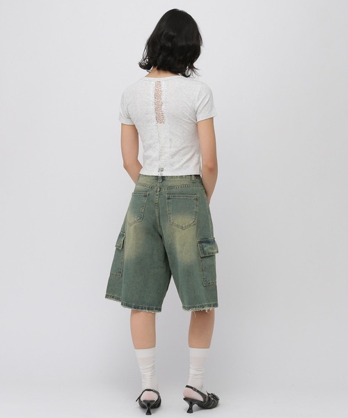 3.3 Field Trip (3.3フィールドトリップ)の「3.3 Field Trip/カーゴデニムハーフパンツ(デニムパンツ・レディース・ブラック/ライトブルー/ネイビー・SMALL/MEDIUM)」の17枚目の写真