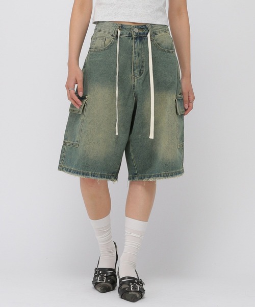 3.3 Field Trip (3.3フィールドトリップ)の「3.3 Field Trip/カーゴデニムハーフパンツ(デニムパンツ・レディース・ブラック/ライトブルー/ネイビー・SMALL/MEDIUM)」の18枚目の写真