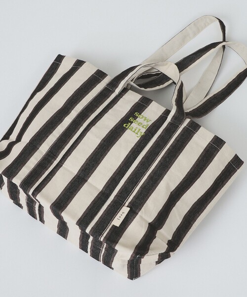 beej(ビージ)の「【WEB限定】beej / ストライプ トートバッグ(トートバッグ・レディース・ブラック/イエロー・ONE SIZE)」の1枚目の写真