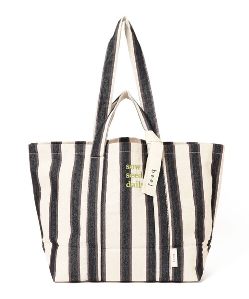beej(ビージ)の「【WEB限定】beej / ストライプ トートバッグ(トートバッグ・レディース・ブラック/イエロー・ONE SIZE)」の7枚目の写真