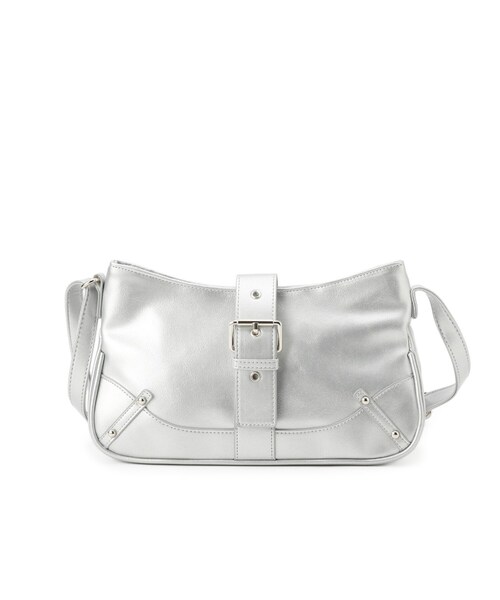SHOO・LA・RUE（シューラルー）の「ベルトデザインショルダーバッグ（ショルダーバッグ・レディース・シルバー/ブラック・00）」の8枚目の写真