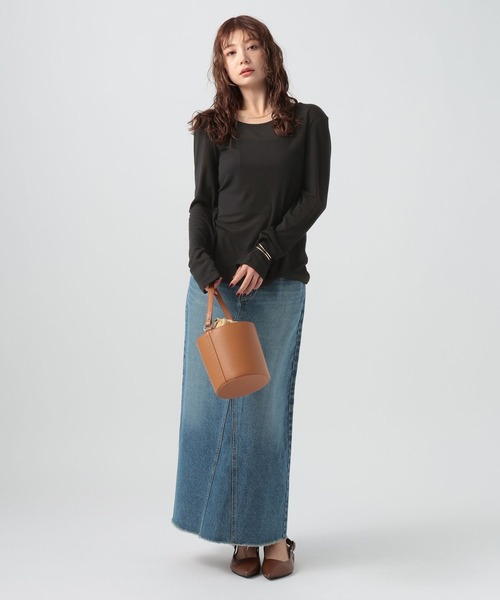 BAYFLOW（ベイフロー）の「[前後で着られる]シアーリブ2WAYプルオーバー（Tシャツ/カットソー・レディース・ヘザーグレー/オフホワイト/ブラック・FREE）」の19枚目の写真