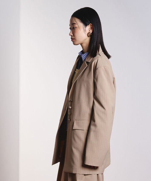 ROSE BUD(ローズバッド)の「(CREOLME)STRIPE TAILORED JACKET(テーラードジャケット・レディース・ベージュ/ブラック・S/M)」の11枚目の写真