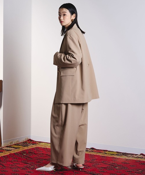 ROSE BUD(ローズバッド)の「(CREOLME)STRIPE TAILORED JACKET(テーラードジャケット・レディース・ベージュ/ブラック・S/M)」の15枚目の写真