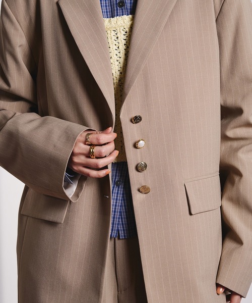 ROSE BUD(ローズバッド)の「(CREOLME)STRIPE TAILORED JACKET(テーラードジャケット・レディース・ベージュ/ブラック・S/M)」の16枚目の写真