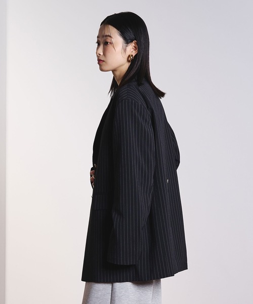 ROSE BUD(ローズバッド)の「(CREOLME)STRIPE TAILORED JACKET(テーラードジャケット・レディース・ベージュ/ブラック・S/M)」の5枚目の写真
