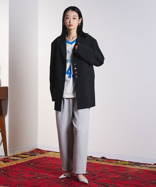 ROSE BUD(ローズバッド)の「(CREOLME)STRIPE TAILORED JACKET(テーラードジャケット・レディース・ベージュ/ブラック・S/M)」の7枚目の写真