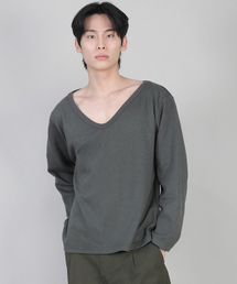 SAINTCREW（セントクルー）の「無地BIG Vネック長袖TシャツBIGV-879スレートグレー（Tシャツ/カットソー）」