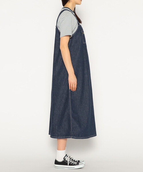 DANTON(ダントン)の「Women's Denim Overalls Skirt(ジャンパースカート・レディース・ダークインディゴブルー・36)」の4枚目の写真