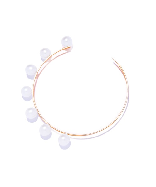 les bonbon(ルボンボン)の「【les bonbon】flotter pearl hoop pierce M/フロテ パール フープ ピアス M 片耳(ピアス(片耳用)・レディース・ホワイト・FREE)」の3枚目の写真
