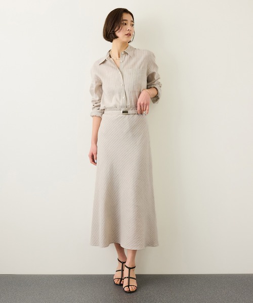 ROPE'（ロペ）の「リネンシルクコットンシャツ(無地＆ストライプ)/イージーケア・セットアップ対応（シャツ/ブラウス・レディース・ラベンダー/ベージュ・38）」の21枚目の写真
