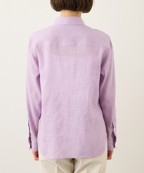 ROPE'（ロペ）の「リネンシルクコットンシャツ(無地＆ストライプ)/イージーケア・セットアップ対応（シャツ/ブラウス・レディース・ラベンダー/ベージュ・38）」の12枚目の写真