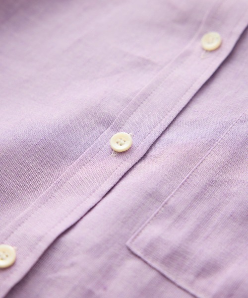 ROPE'（ロペ）の「リネンシルクコットンシャツ(無地＆ストライプ)/イージーケア・セットアップ対応（シャツ/ブラウス・レディース・ラベンダー/ベージュ・38）」の6枚目の写真