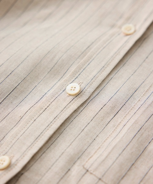 ROPE'（ロペ）の「リネンシルクコットンシャツ(無地＆ストライプ)/イージーケア・セットアップ対応（シャツ/ブラウス・レディース・ラベンダー/ベージュ・38）」の7枚目の写真
