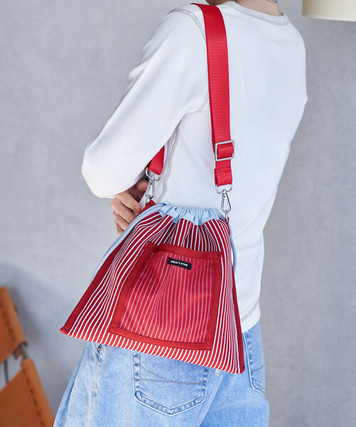 FREAK'S STORE（フリークスストア）の「マルチウェイ 配色ニットフリルショルダーバッグ 限定展開（ショルダーバッグ・レディース・ピンク/ブラウン/サックスブルー/ブラック/ベージュ・ONE SIZE）」の21枚目の写真