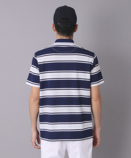 adabat(アダバット)の「【ADABAT NAVY】UVカット ランダムボーダー半袖ポロシャツ(ポロシャツ・メンズ・ブルー系5・52/50/48/46)」の10枚目の写真