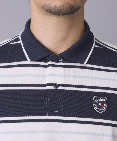 adabat(アダバット)の「【ADABAT NAVY】UVカット ランダムボーダー半袖ポロシャツ(ポロシャツ・メンズ・ブルー系5・52/50/48/46)」の11枚目の写真
