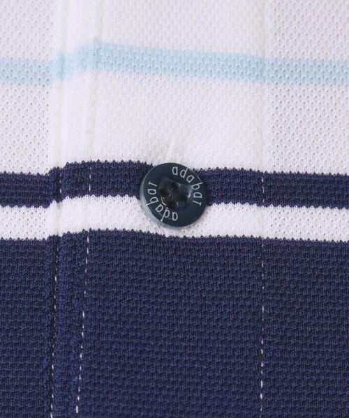 adabat(アダバット)の「【ADABAT NAVY】UVカット ランダムボーダー半袖ポロシャツ(ポロシャツ・メンズ・ブルー系5・52/50/48/46)」の3枚目の写真