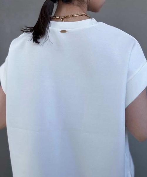 Emma Taylor(エマテイラー)の「ライトダンボールサイドスリットプルオーバー(Tシャツ/カットソー・レディース・サックスブルー/ブラック/ライトイエロー/トップグレー/ホワイト/ベージュ/チャコールグレー・FREE/FL)」の10枚目の写真