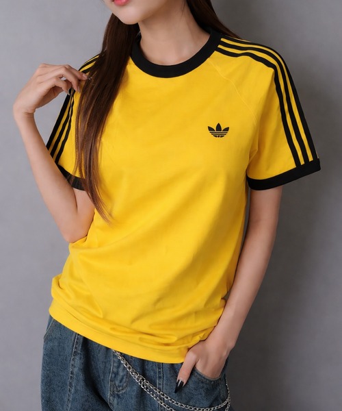 adidas（アディダス）の「【adidas/アディダス】スリーストライプス半袖Tシャツ/全4色/2サイズ展開（Tシャツ/カットソー・レディース・ボルドー/ホワイト/ブラック/イエロー/ネイビー・M/S）」の4枚目の写真
