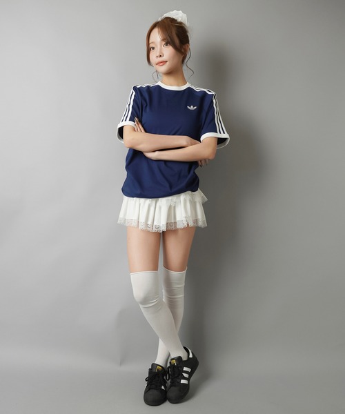 adidas（アディダス）の「【adidas/アディダス】スリーストライプス半袖Tシャツ/全4色/2サイズ展開（Tシャツ/カットソー・レディース・ボルドー/ホワイト/ブラック/イエロー/ネイビー・M/S）」の14枚目の写真