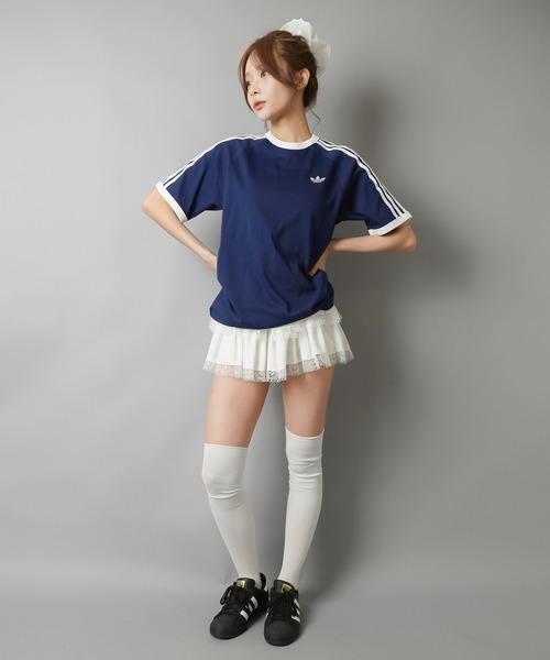 adidas（アディダス）の「【adidas/アディダス】スリーストライプス半袖Tシャツ/全4色/2サイズ展開（Tシャツ/カットソー・レディース・ボルドー/ホワイト/ブラック/イエロー/ネイビー・M/S）」の15枚目の写真