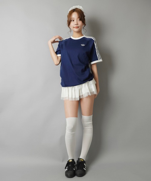 adidas（アディダス）の「【adidas/アディダス】スリーストライプス半袖Tシャツ/全4色/2サイズ展開（Tシャツ/カットソー・レディース・ボルドー/ホワイト/ブラック/イエロー/ネイビー・M/S）」の16枚目の写真