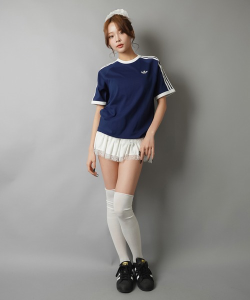 adidas（アディダス）の「【adidas/アディダス】スリーストライプス半袖Tシャツ/全4色/2サイズ展開（Tシャツ/カットソー・レディース・ボルドー/ホワイト/ブラック/イエロー/ネイビー・M/S）」の17枚目の写真
