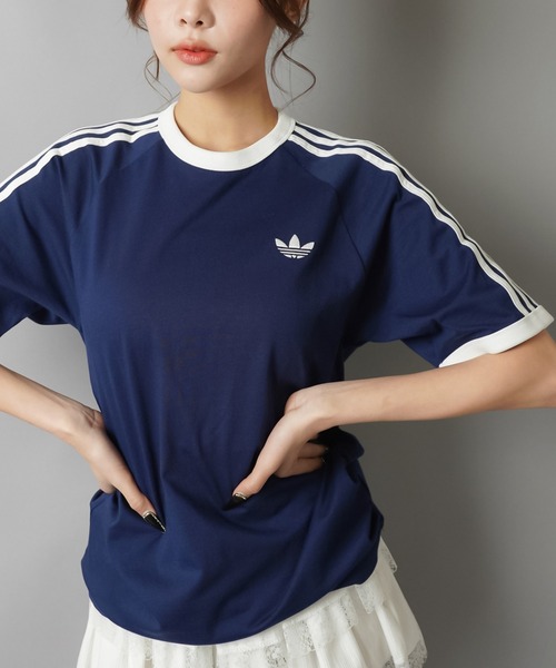 adidas（アディダス）の「【adidas/アディダス】スリーストライプス半袖Tシャツ/全4色/2サイズ展開（Tシャツ/カットソー・レディース・ボルドー/ホワイト/ブラック/イエロー/ネイビー・M/S）」の9枚目の写真
