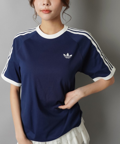 adidas（アディダス）の「【adidas/アディダス】スリーストライプス半袖Tシャツ/全4色/2サイズ展開（Tシャツ/カットソー・レディース・ボルドー/ホワイト/ブラック/イエロー/ネイビー・M/S）」の10枚目の写真