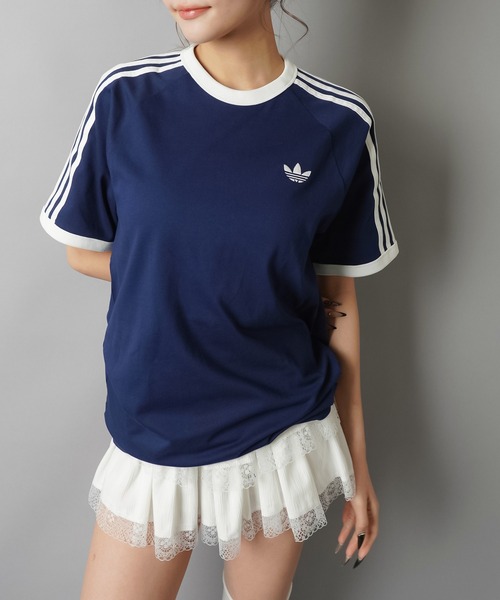 adidas（アディダス）の「【adidas/アディダス】スリーストライプス半袖Tシャツ/全4色/2サイズ展開（Tシャツ/カットソー・レディース・ボルドー/ホワイト/ブラック/イエロー/ネイビー・M/S）」の11枚目の写真