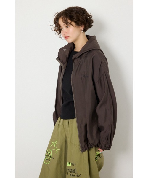 RODEO CROWNS WIDE BOWL（ロデオクラウンズワイドボウル）の「シアーフーディーブルゾン（ブルゾン・レディース・オフホワイト/ダークオレンジ/チャコールグレー/カーキ・FREE）」の11枚目の写真