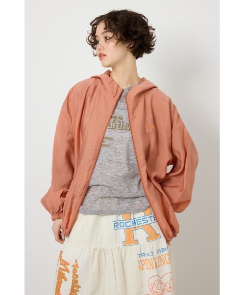 RODEO CROWNS WIDE BOWL（ロデオクラウンズワイドボウル）の「シアーフーディーブルゾン（ブルゾン・レディース・オフホワイト/ダークオレンジ/チャコールグレー/カーキ・FREE）」の16枚目の写真