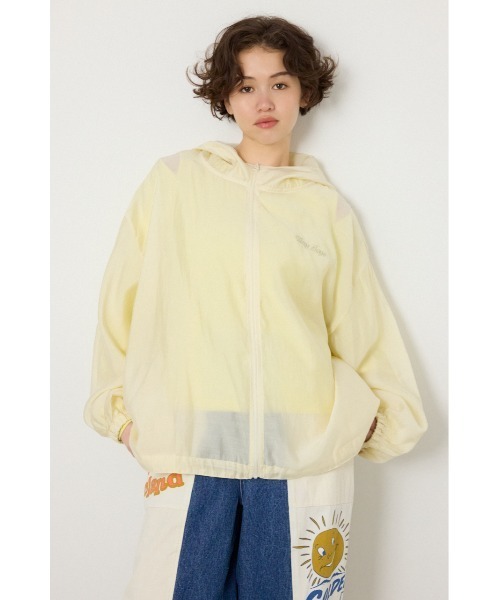 RODEO CROWNS WIDE BOWL（ロデオクラウンズワイドボウル）の「シアーフーディーブルゾン（ブルゾン・レディース・オフホワイト/ダークオレンジ/チャコールグレー/カーキ・FREE）」の18枚目の写真