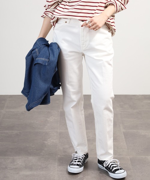 SIGNATURE(シグネチャ)の「Signatureタイトストレートパンツ(その他パンツ・レディース・グレー/ネイビー/ホワイト・M/M-L/S-M)」の4枚目の写真