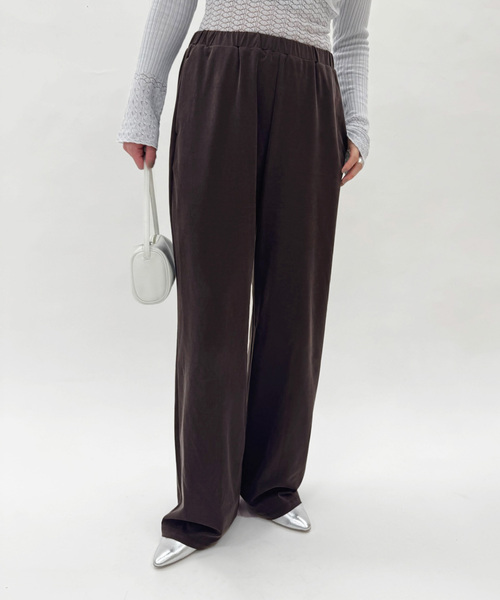 EDIT. FOR LULU（エディットフォールル）の「フィブリルバックサテン パンツ（スラックス・レディース・ブラック/ブラウン・34/36）」の2枚目の写真