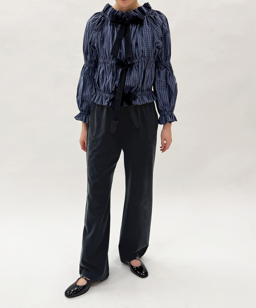 EDIT. FOR LULU（エディットフォールル）の「フィブリルバックサテン パンツ（スラックス・レディース・ブラック/ブラウン・34/36）」の5枚目の写真