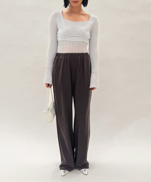 EDIT. FOR LULU（エディットフォールル）の「フィブリルバックサテン パンツ（スラックス・レディース・ブラック/ブラウン・34/36）」の11枚目の写真