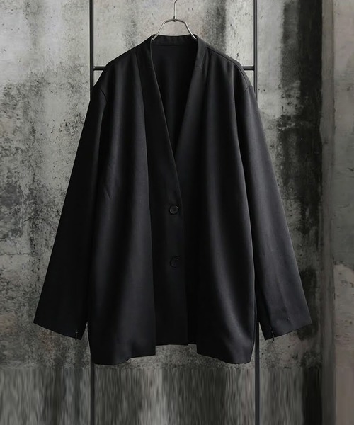 antiqua(アンティカ)の「ノーカラー ジャケット(ノーカラージャケット・レディース・ブラック・ONESIZE)」の14枚目の写真