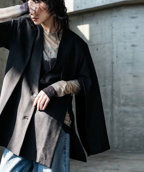 antiqua(アンティカ)の「ノーカラー ジャケット(ノーカラージャケット・レディース・ブラック・ONESIZE)」の8枚目の写真