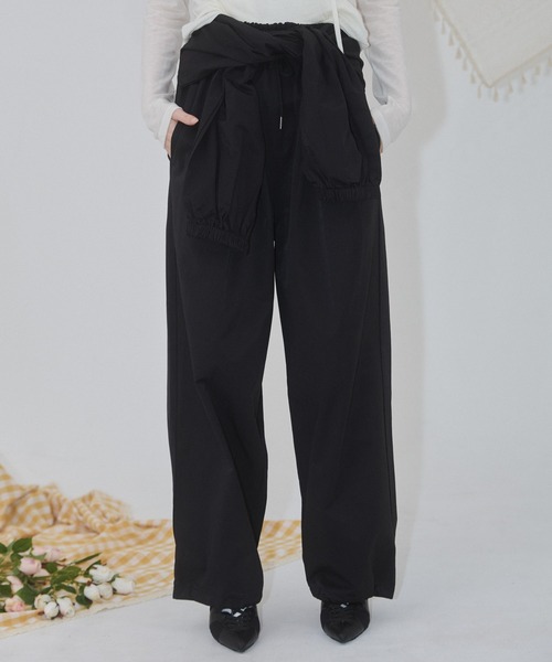 ENVYM(アンビー)の「ナイロンルーズパンツ(その他パンツ・レディース・ブラック/アイボリー/ベージュ・FREE)」の11枚目の写真