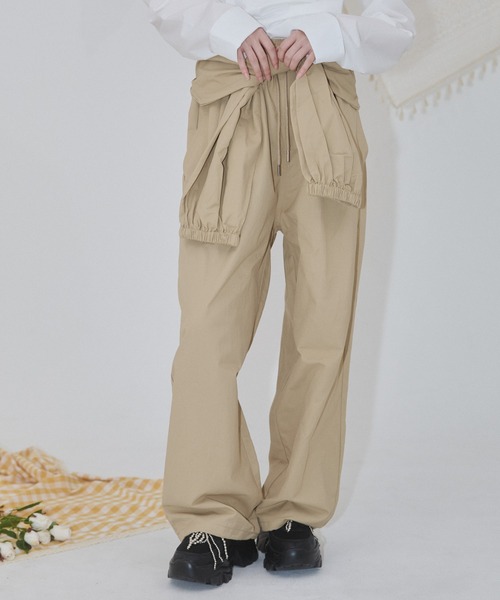 ENVYM(アンビー)の「ナイロンルーズパンツ(その他パンツ・レディース・ブラック/アイボリー/ベージュ・FREE)」の20枚目の写真