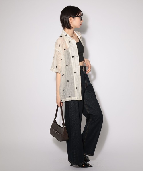 PAGEBOY（ページボーイ）の「フラワーシシュウシアーシャツ（シャツ/ブラウス・レディース・オフホワイト/ブラック・FREE）」の12枚目の写真