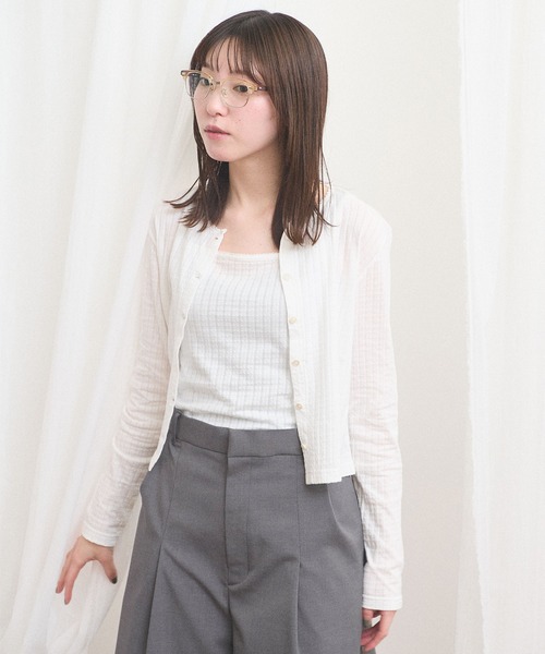 fig Ｌondon（フィグロンドン）の「eyelet tereko cardigan（Tシャツ/カットソー・レディース・ホワイト・FREE）」の5枚目の写真